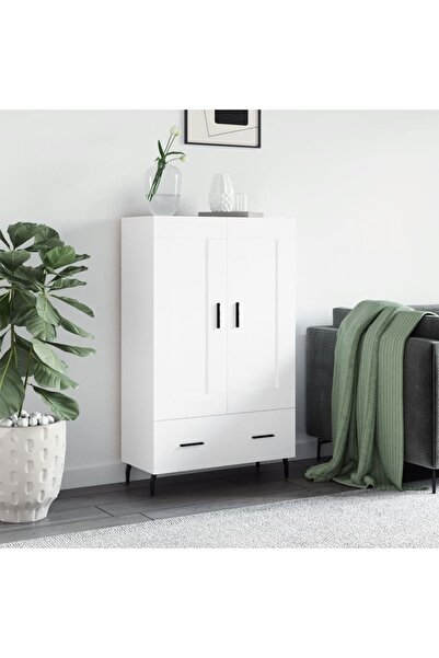Concept Dulap înalt, alb, 69,5x31x115 cm, lemn prelucrat