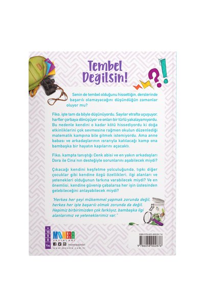 Monera Yayınları Tembel Değilsin! - 8-12 Years - Terapötik Hikayeler Serisi (Dyslexia and Learning Difficulties)