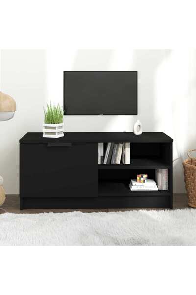 Concept Comodă TV, negru, 80x35x36,5 cm, lemn prelucrat
