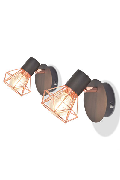 Concept Lămpi de perete, 2 buc, cu 2 becuri LED cu filament 8 W