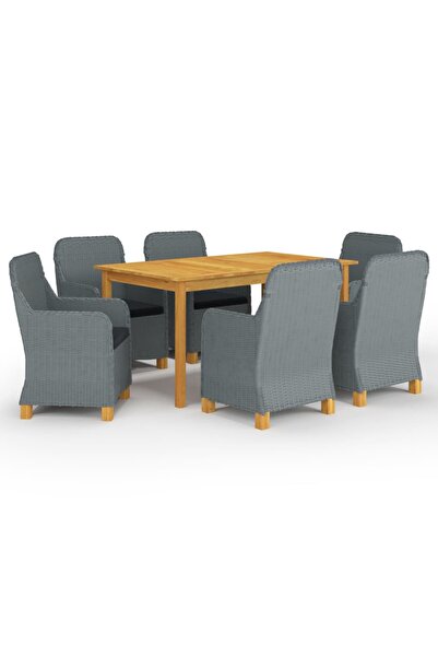 Concept Set mobilier de grădină, 7 piese, gri deschis