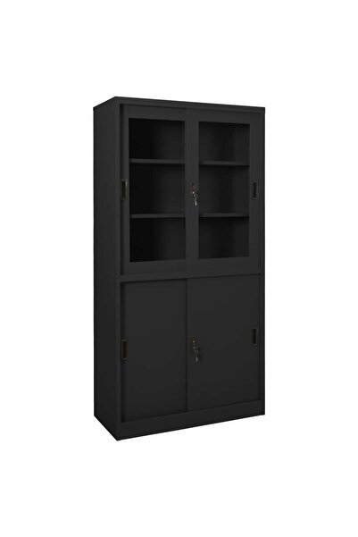 Concept Dulap de birou cu ușă glisantă, antracit, 90x40x180 cm, oțel