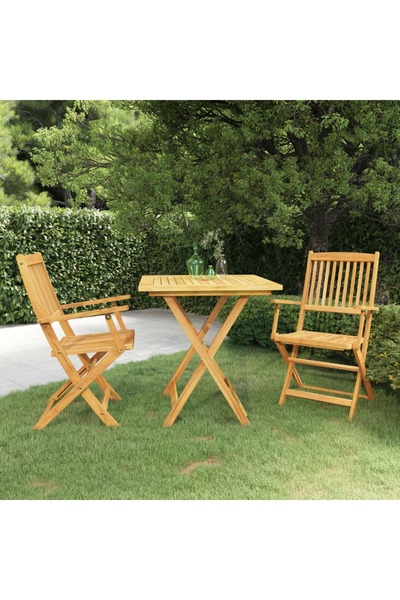 Concept Set mobilier grădină pliabil, 3 piese, lemn masiv acacia