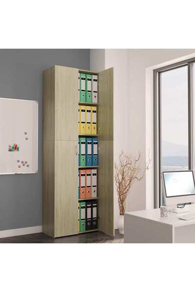 Concept Dulap de birou, stejar sonoma, 60x32x190 cm, PAL