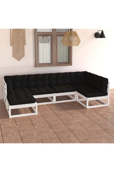 Concept Set mobilier de grădină cu perne, 6 piese, lemn masiv de pin
