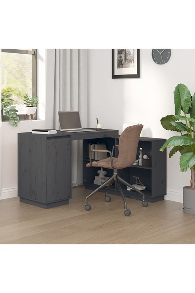 Concept Birou, gri, 110x50x75 cm, lemn masiv de pin