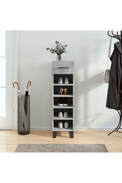 Concept Pantofar, gri beton, 30x35x105 cm, lemn compozit