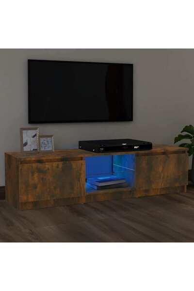 Concept Comodă TV cu lumini LED, stejar fumuriu, 120x30x35,5 cm