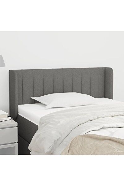 Concept Tăblie de pat cu aripioare gri închis 103x16x78/88 cm textil