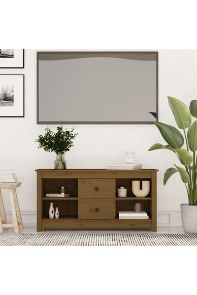 Concept Comodă TV, maro miere, 103x36,5x52 cm, lemn masiv de pin