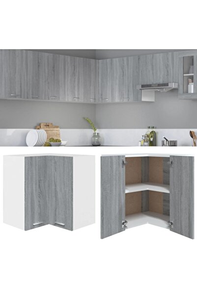 Concept Dulap de colț suspendat, gri sonoma, 57x57x60 cm lemn prelucrat