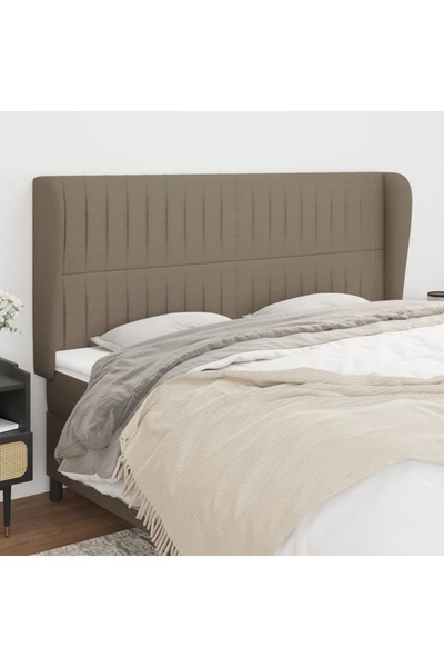 Concept Tăblie de pat cu aripioare gri taupe 163x23x118/128 cm textil