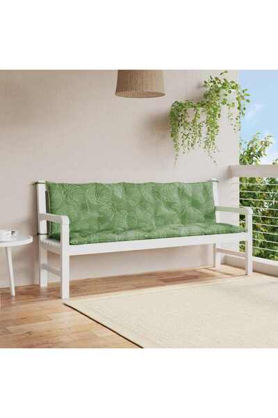 Concept Perne pentru bancă, 2 buc., model frunze, 180x50x7 cm, textil