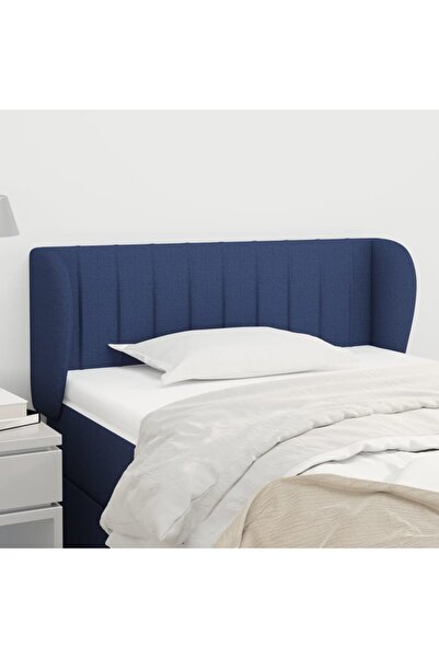 Concept Tăblie de pat cu aripioare, albastru, 83x23x78/88 cm textil