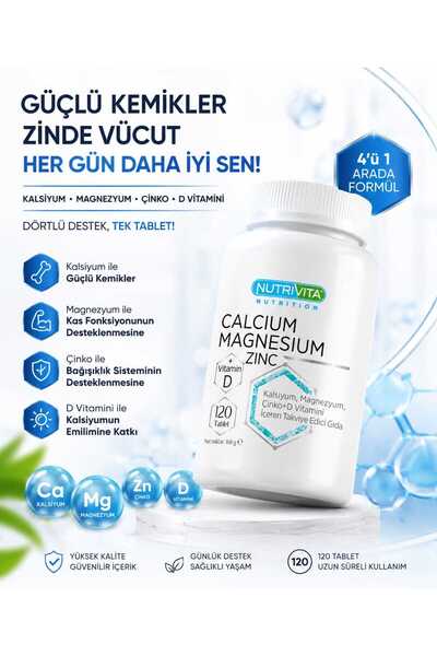Nutrivita Nutrition Calcium Magnesium Zinc Vitamin D 120 Tablet