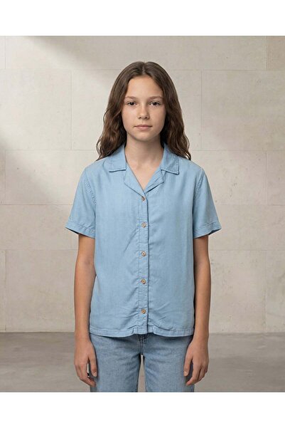 REDTAG Senior Girls Light Wash Lyocell Shirt