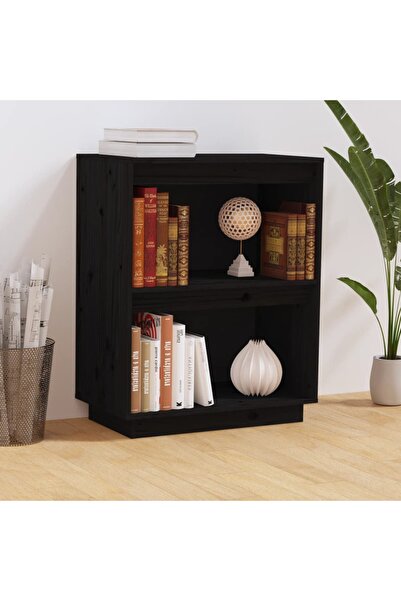 Concept Dulap consolă, negru, 60x34x75 cm, lemn masiv de pin