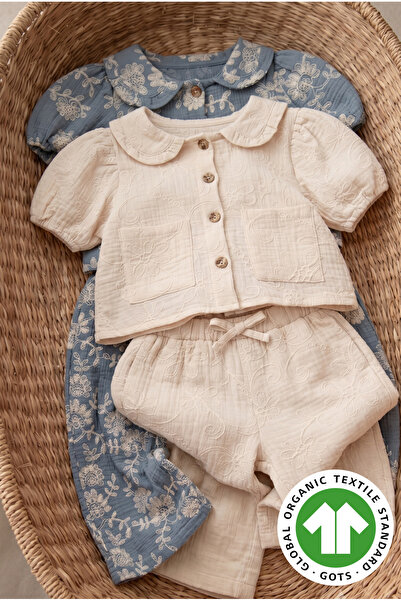 Mtcbaby طقم منسوج من قماش الموسلين القطني بنسبة 100%، بأرجل واسعة، مناسب للأع...
