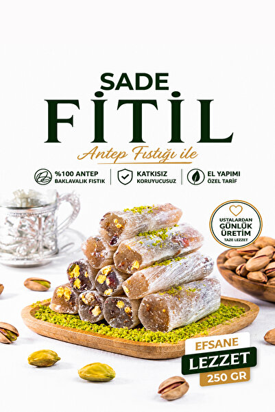 Gaziantep Baharat Sade Fıstıklı Fitil Lokum 250gr - Geleneksel Turkish Deligh...