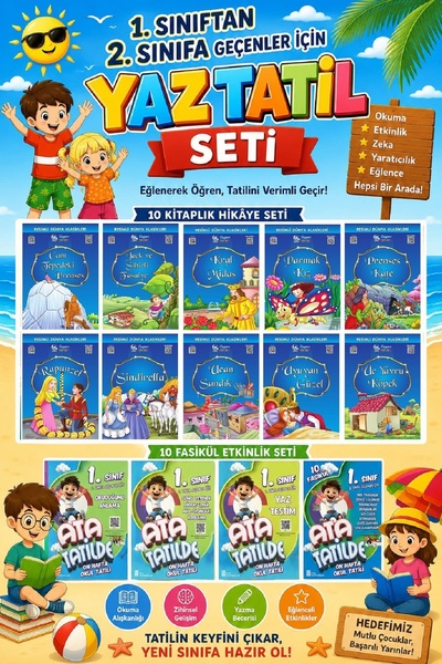 Üçgen Yayıncılık 1.Sınıftan 2.Sınıfa Geçenler İçin Dünya Klasikleri Seti (Yaz...