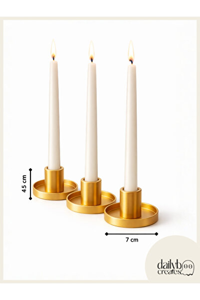 Dailyboo Creates 3'lü Mumluk Seti- Modern Dekoratif Şamdan Seti- Mumluk Seti