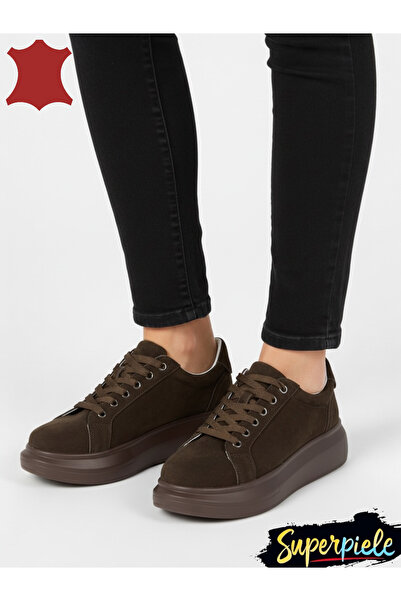 ANGEL BLUE Pantofi casual dama piele naturala intoarsa cu talpa groasa