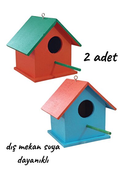 değerli hobi Ahşap Kuş Yuvası Kuş Evi Dış Mekan Suya Dayanıklı 2 Adet 15x15x2...