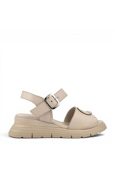 Anna Viotti Sandale casual, femei, ANNA VIOTTI, D22-S 488 crem, piele, platfo...