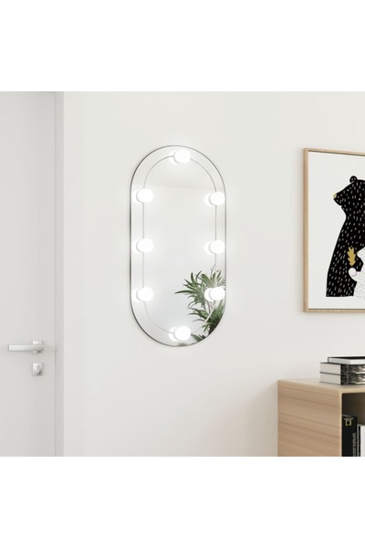 Concept Oglindă ovală cu lumini LED, 80x40, cm sticlă