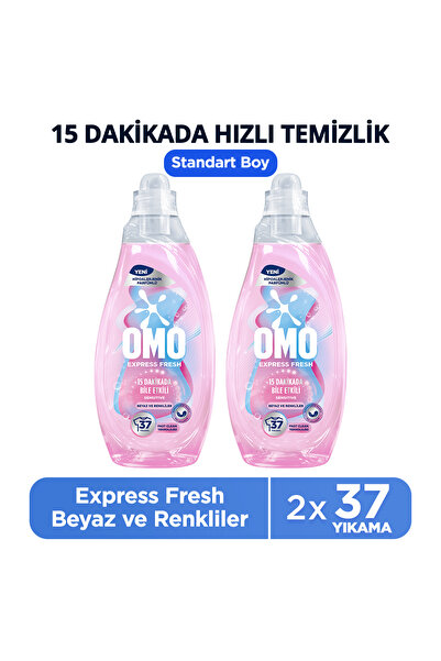 Omo Express Fresh Sensitive Beyaz ve Renkliler Sıvı Çamaşır Deterjanı 1480ml x2