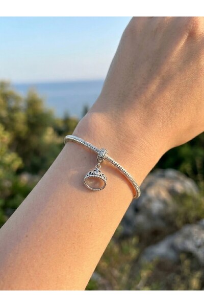 My Story Prenses Tiara Taç Sallantılı  Bilekliklerine Uyumlu Gümüş Charm