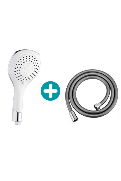 Tema Banyo Bianco El Duş Başlığı+Vera Banyo Duş Hortumu Pvc Kopmaz