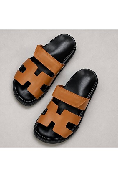 YNS STORE Yns Velcro Slippers Tan