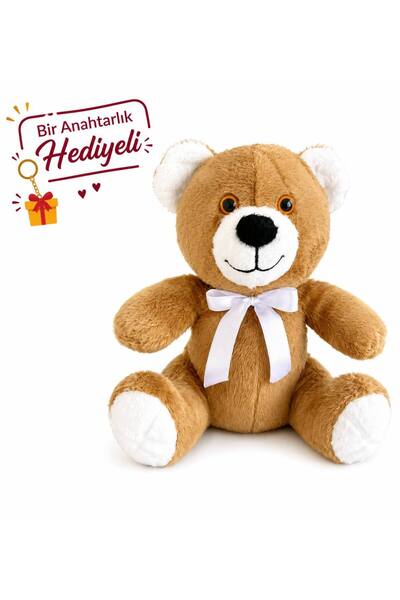 ayıcık 25 cm Kurdeleli Peluş Ayıcık – Oturan Model, Yumuşacık, Alerji Yapmaz