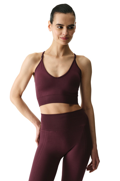 Penti Burgundy Textured Seamless Bra