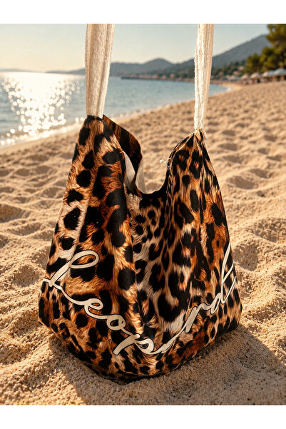 COCCARA BORSA LEOPARD TELO MARE ÇANTA HAVLU