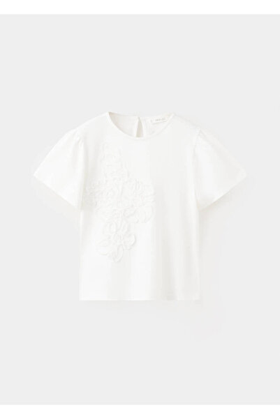 MANGO Kids Çiçek kabartmalı tişört
