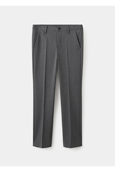 MANGO Kids Düz kesim kumaş pantolon