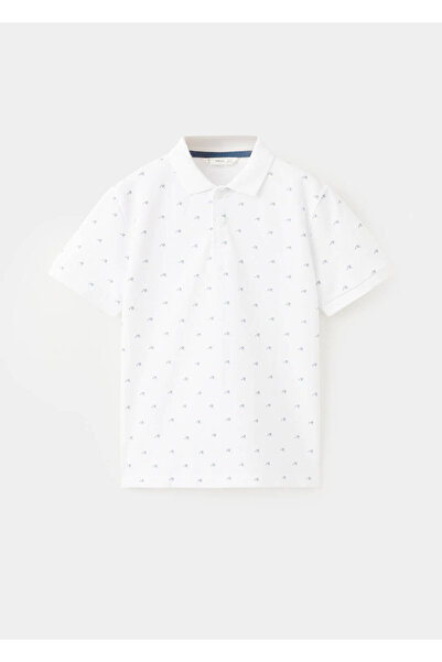 MANGO Kids Desenli pamuklu polo gömlek