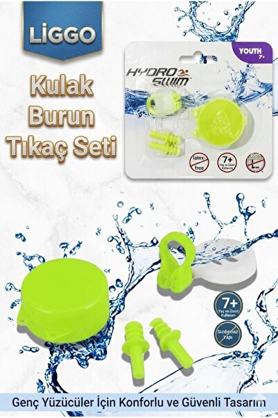 Liggo Kulak Tıkacı Burun Tıkacı Seti Havuz Deniz Yüzme Tıkaç Seti