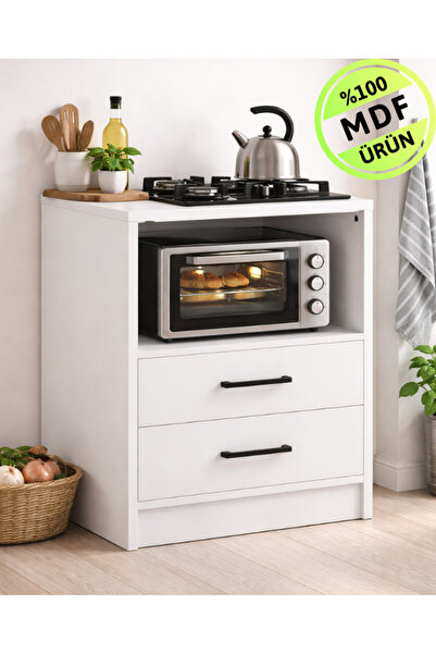 ENG AHŞAP MDF Mini Midi Fırın Dolabı Çekmeceli Çok Amaçlı Mutfak Dolabı
