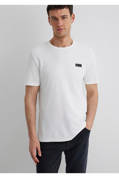Mavi Tricou alb cu imprimeu negru Slim Fit / Slim Fit 0611401 -70057