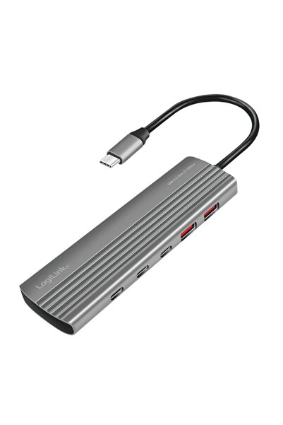 LogiLink Външен хъб, LOGILINK, USB-A 2.0 x 2, USB Type-C x 8, връзка чрез USB...