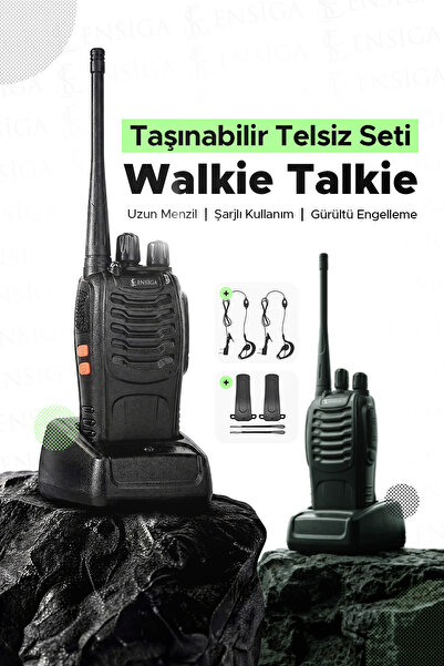 EN SİGA Taşınabilir Telsiz Seti Uzun Menzil Şarjlı Gürültü Engelleme Walkie T...