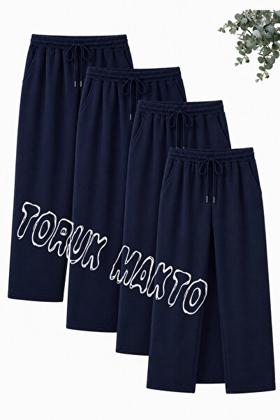 TORUK MAKTO 4 قطع من بنطلونات رياضية عادية للجنسين باللون الأزرق الداكن