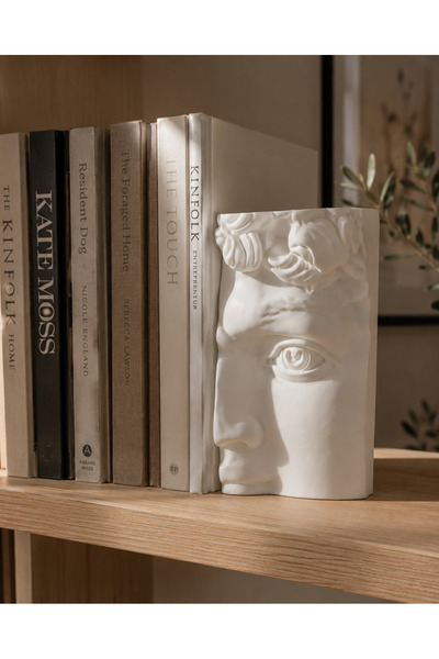 Lusora Design David Büst Heykeli Kitap Tutucu Dekoratif Obje