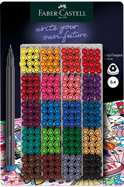 Faber Castell SET 300 BUCĂȚI LINER GRIP 0.4MM CULORI ASORTATE FABER-CASTELL
