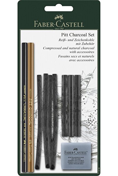 Faber Castell SET BLISTER 10 BUCĂȚI CRETĂ MONOCROMĂ PITT FABER-CASTELL
