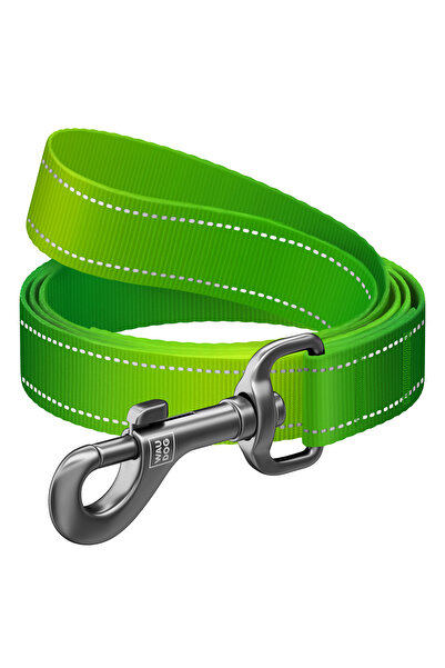 WAUDOG Lesă reflectorizantă din nailon mono pentru câini, Verde deschis, M, 1...