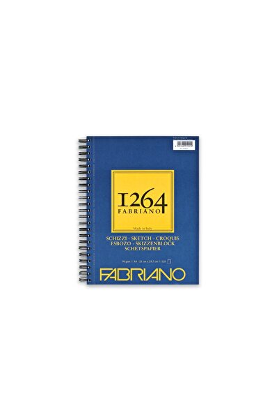 Fabriano 1264 Caiet de schițe cu spirală laterală, hârtie pentru schițe, 90 g...